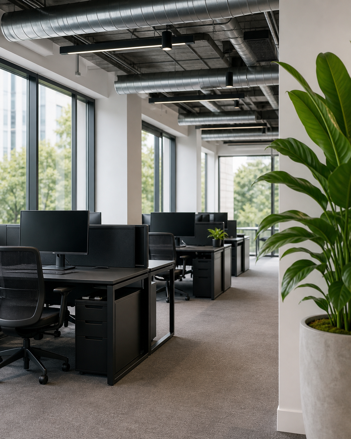 A modern office workspace